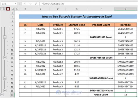 barcode inventory system excel